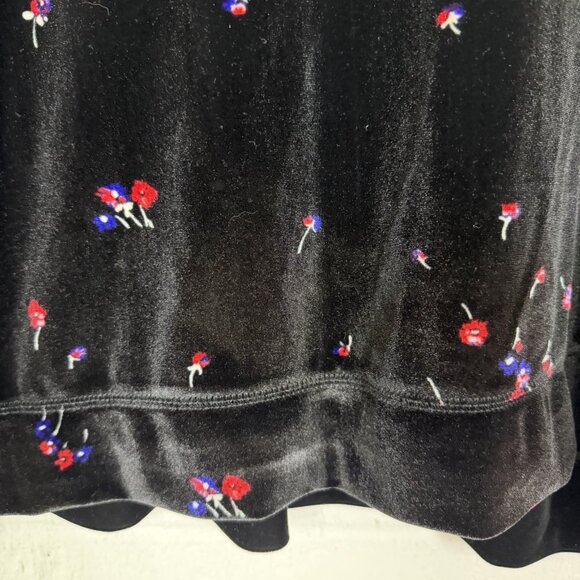 Liz Claiborne Velvet Top Black Floral Stretch Relaxed Party Office Dressy XXL - Picture 3 of 12